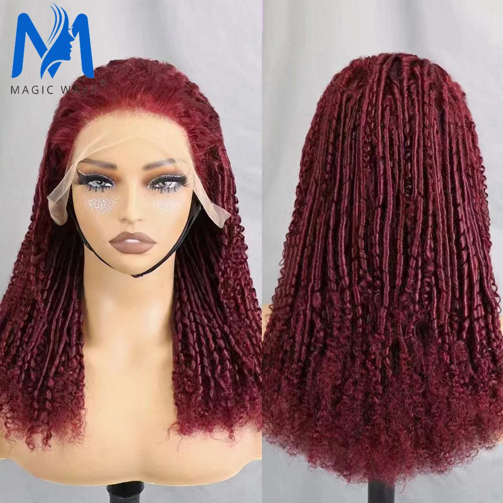 

99J# Glueless Chopstick Roll Curly Human Hair Wigs for Black Women 13x4 Lace Frontal Brazilian Remy Human Hair Wigs 250% Density