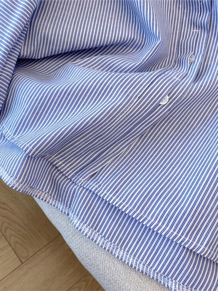 Spring Summer Blue striped Shirt Women Casual  long sleeve Ladies Shirts Tops Blusas Mujer De Moda