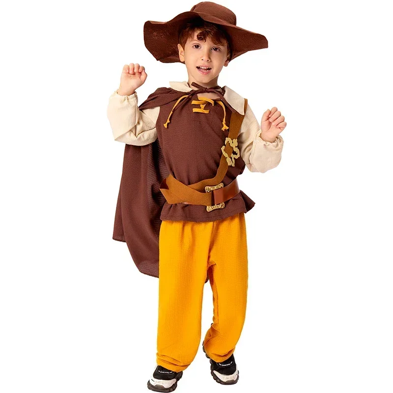 2024 New Arrival Boy Archer Woodsman Child Costume Medieval Adventurer Costume For Kid