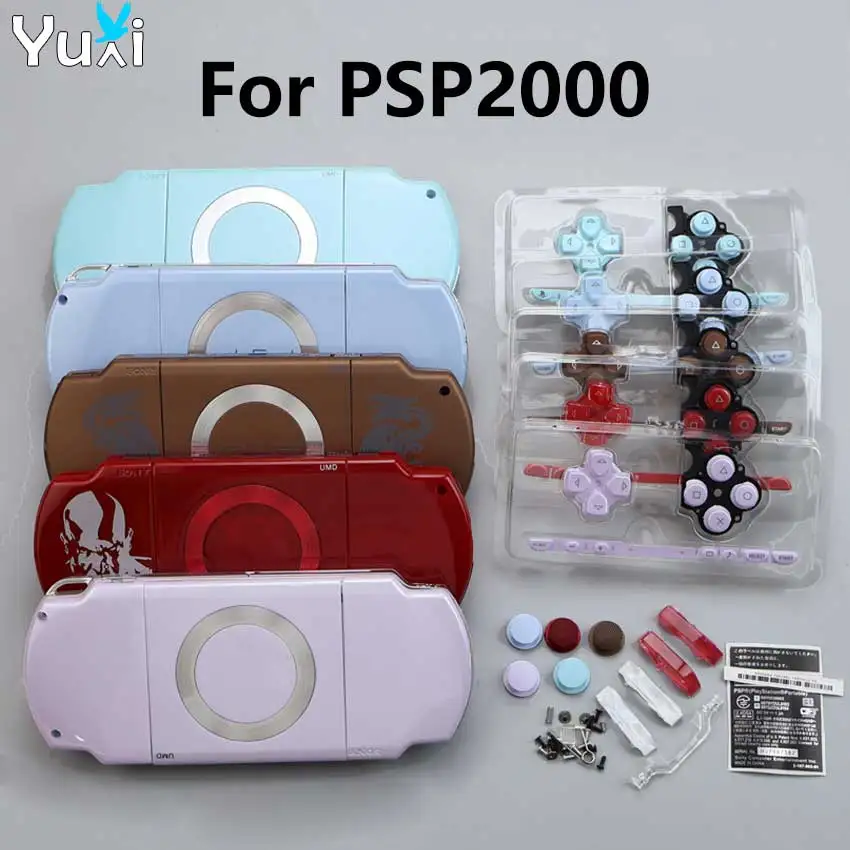 

YuXi Full Housing Shell Cover Case With Button Label Screws Kit Replacement Housing Shell For PSP2000 PSP 2000 Game Console