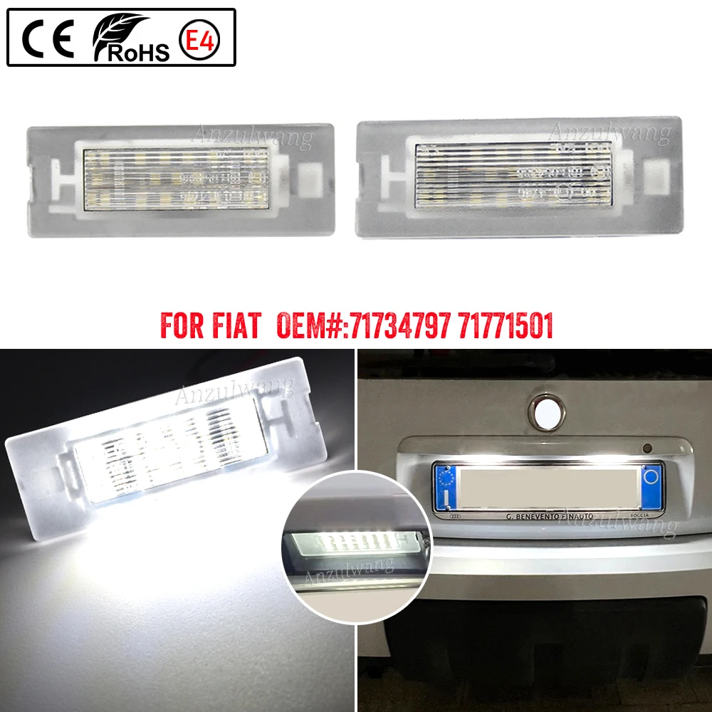 Car Led License Number Plate Light Lamp For Fiat Panda Mk3 169 2003.09-2012.08 Mk4 312/319 71734797 71771501