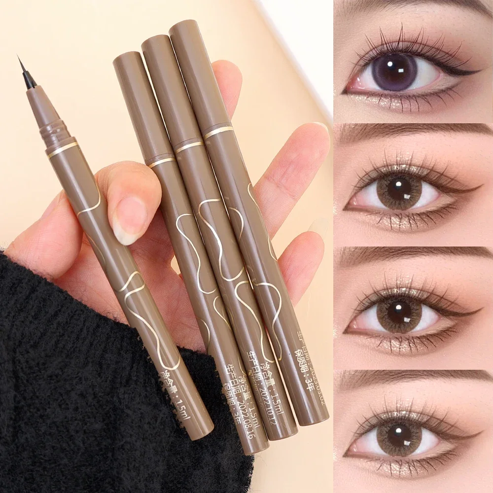 Ultra-thin Matte Liquid Eyeliner Waterproof Lasting Black Brown Sweatproof Quickily Drying Eyeliner Pencil Eyes Makeup Cosmetics