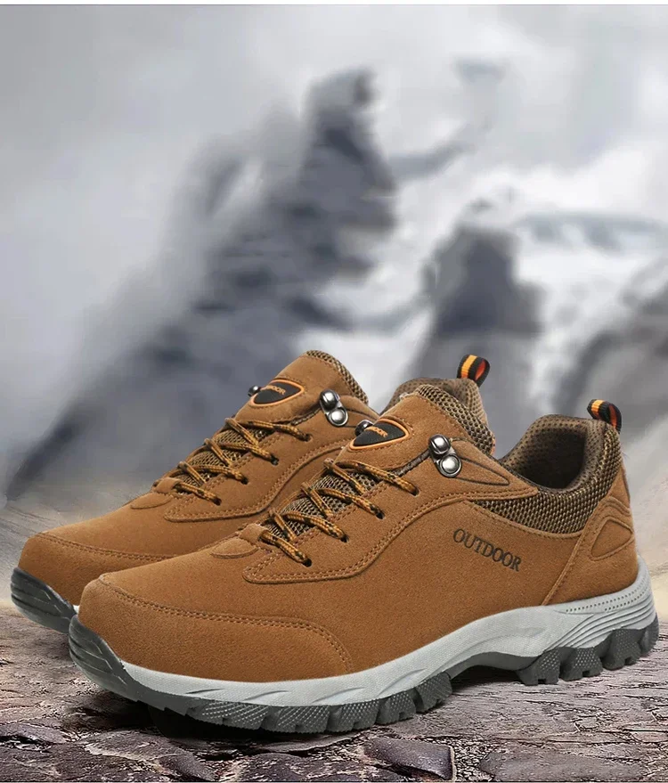 New Original Men\'s Outdoor Suede Leather Hiking Shoes Travel Hiking Shoes Hunting Shoes Hiking Trail Jogging Shoes Large Size 49