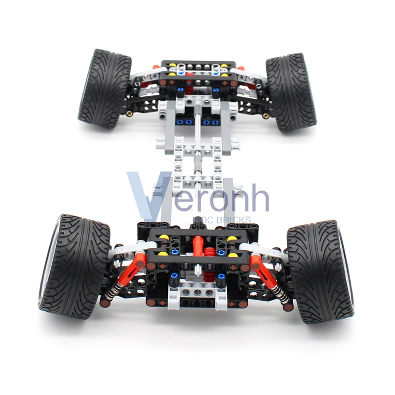 Negativo Camber Technical Sport Car Chassis bulidng Blocks Kit Double Wishbone Diff Gear Suspension AWD Vehicles MOC Bricks Toy