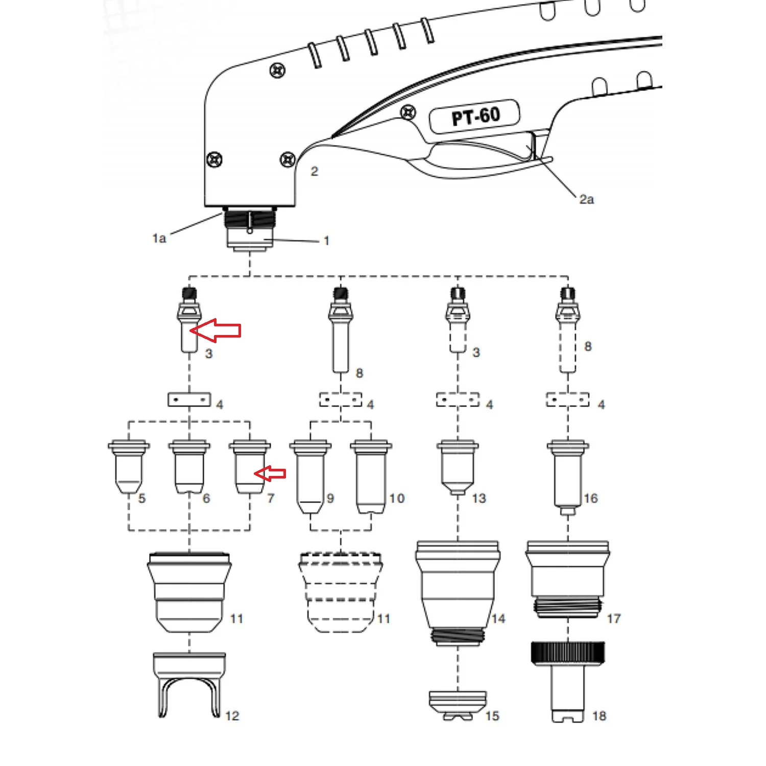 Fit Fubag P40 P60 PT60 IPT-60 PT-60 PTM-60 PT-40 IPT-40 PT40 PT 40 60 52582 Electrode Tip Plasma Cutter Torch Consumable Part