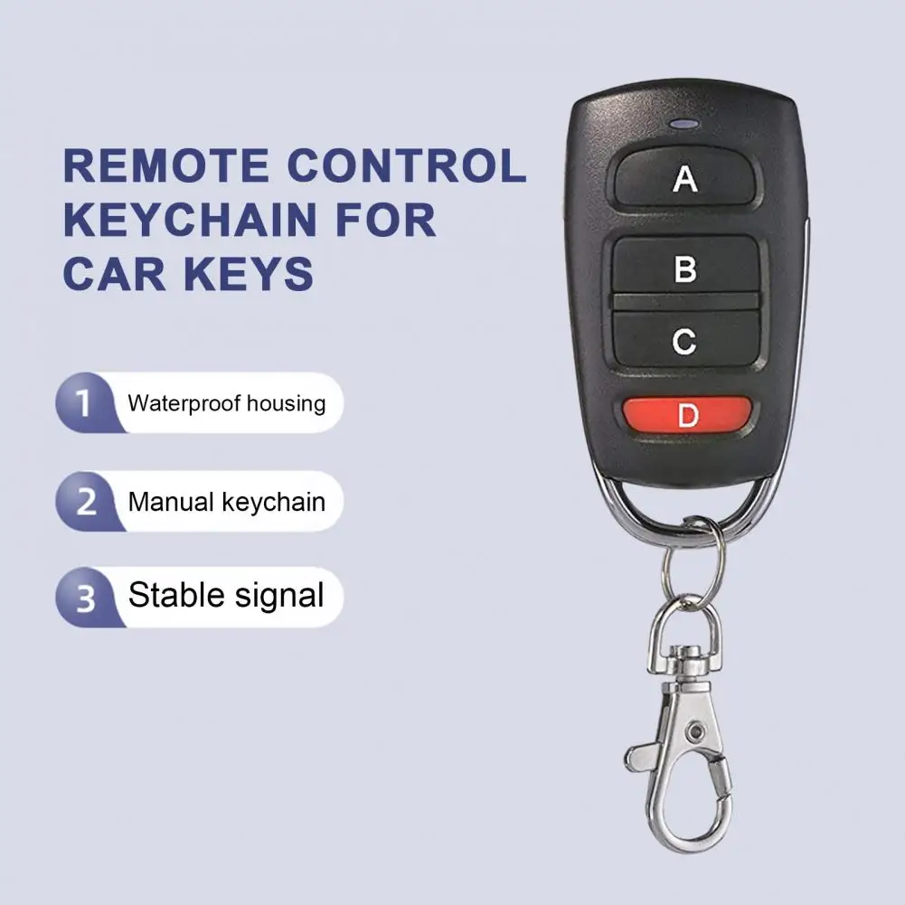 6.83*3.57cm Universal Garage Door Remote Control Key Fob 433 Mhz With Indicator Light Garage Door Remote Control Replacement