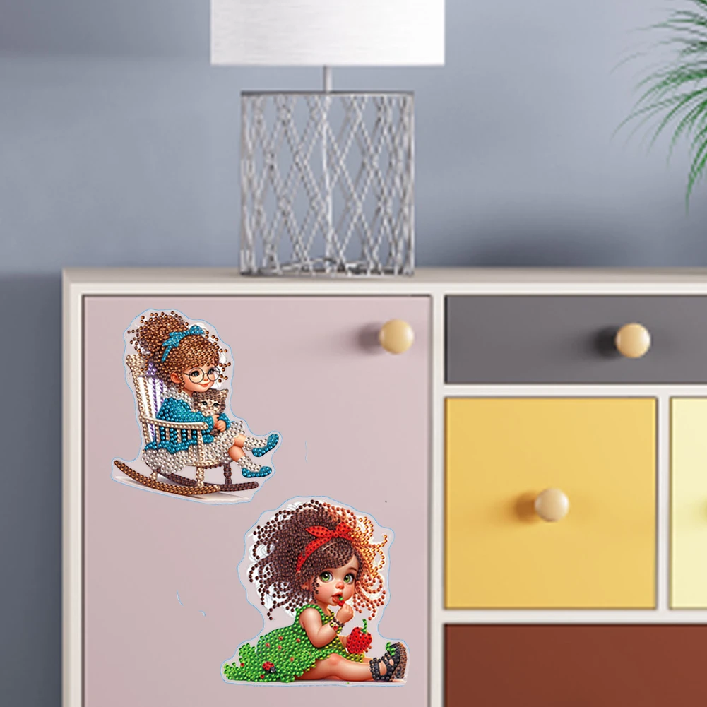 

Набор из 8 наклеек для алмазной вышивки 5D: Алмазные стикеры для девочек и взрослых