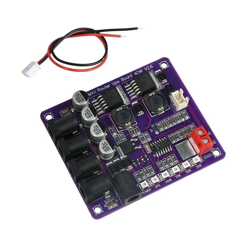 

40W Power Mini Router UPS Power Supply 4-way output Step-Up Down Board DC 12.6V Router Power Supply Electronic Component