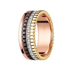 Women's Copper Ring Refers to Cubic Zircon Stainless Steel Baoshi Ring Women's Fashion Festival Gift Jewelry Gift