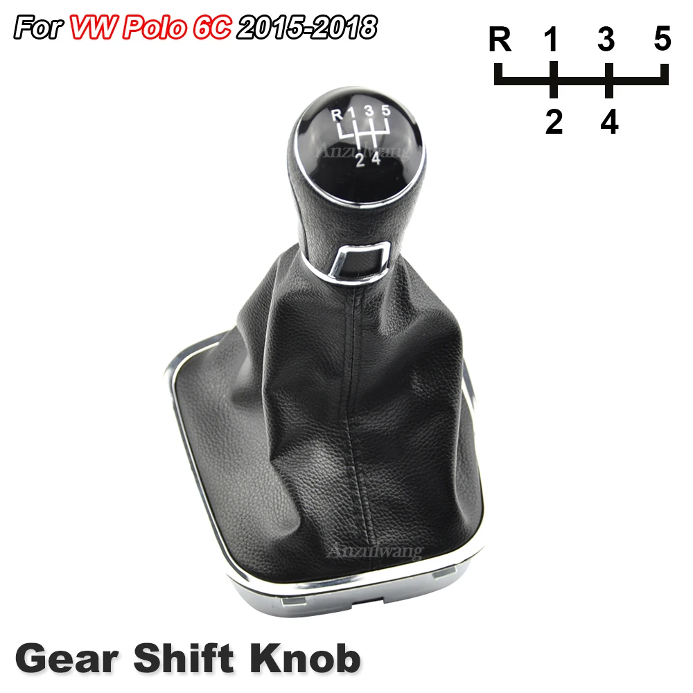 For VW Volkswagen Polo 6C 2015 2016 2017 2018 5 Speed Gear Shift Knob Gaiter Boot Cover Case Car Styling Accessories