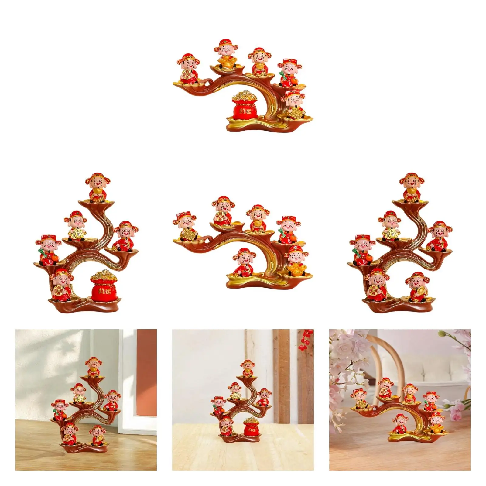 God of Wealth Statue Ornament Collectible Chinese Spring Festival Gifts Crafts Artwork Money Tree Figurine Caishen Sculpture image 3