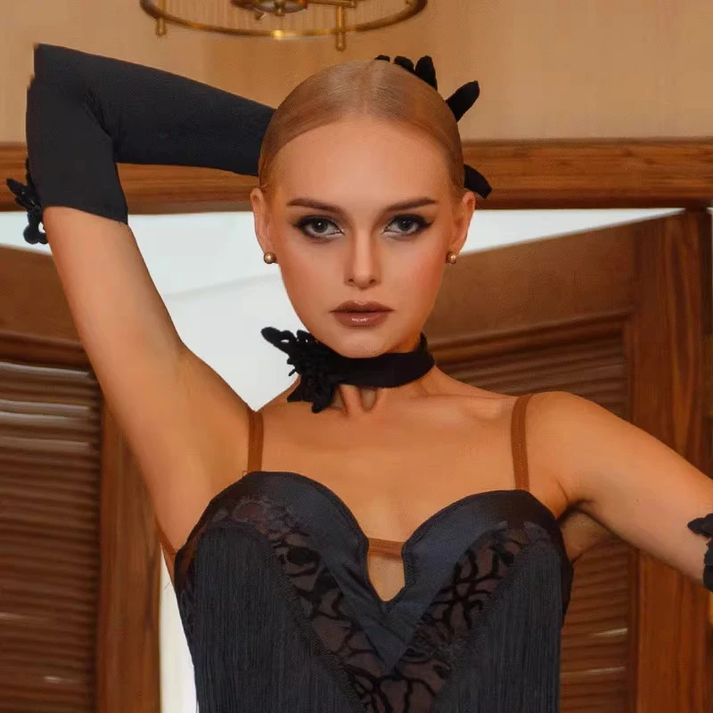 

Аксессуары для латинских танцев для женщин, стереоскопическое украшение на шею в виде цветка, воротник для чачи, румбы, танго, женская одежда для выступлений, DN22708