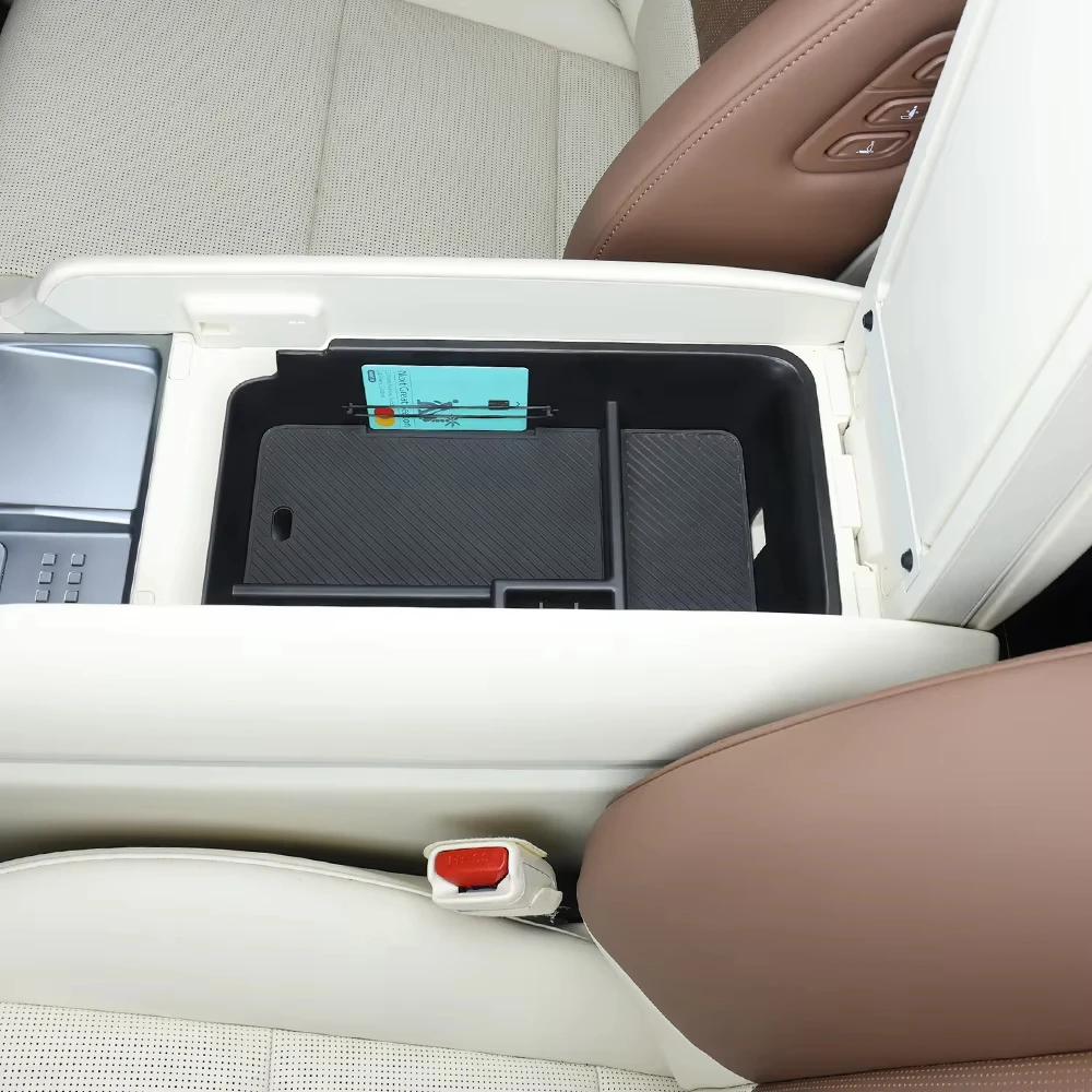 Auto Zwarte Centrale Opbergdoos Armsteun Organizer Houder ABS Voor Hyundai IONIQ 9 2026 LHD Auto Interieur Trim Accessoires