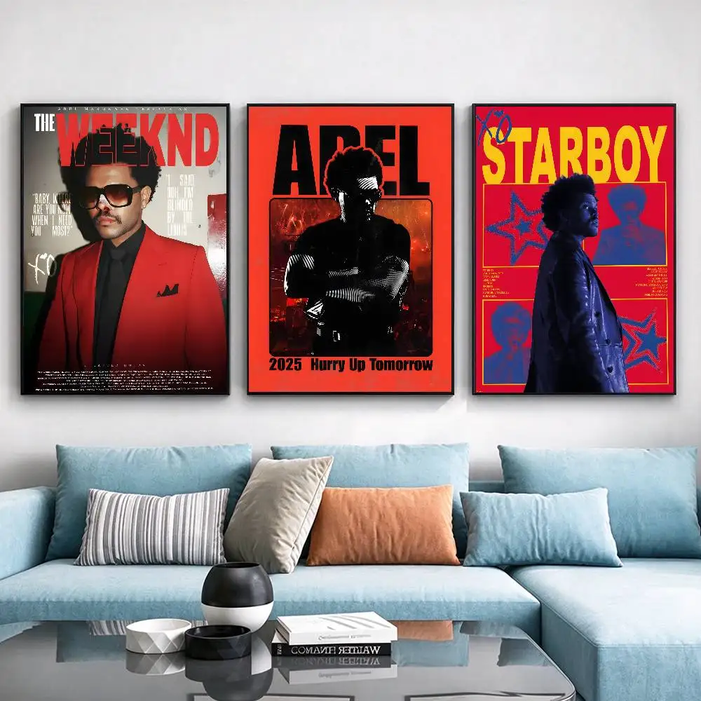Singer T-The weeknd Poster Waterproof Wall Art Sticker For Bar Living Room Vintage Decor High Quality Print