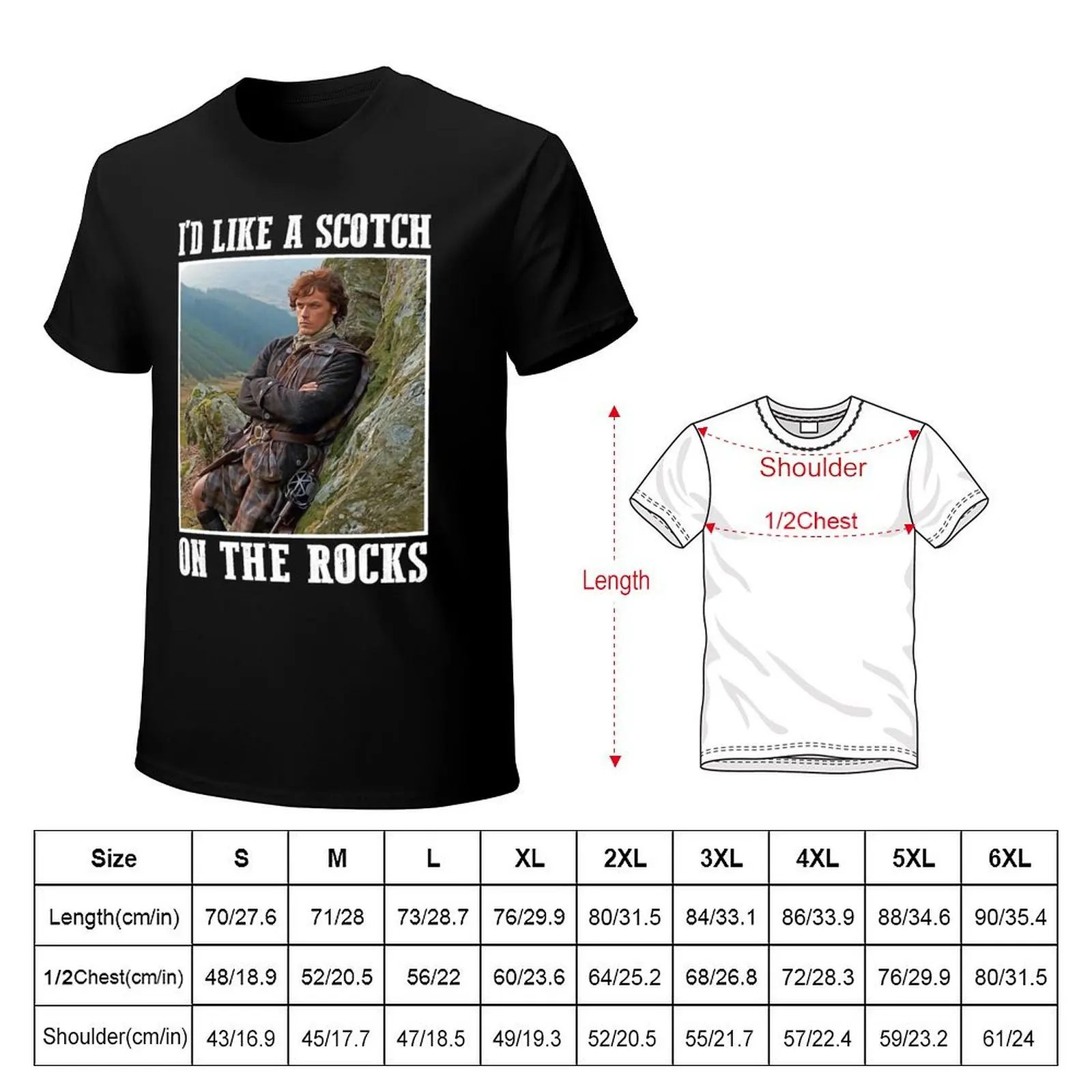 I'd Like a Scotch on the Rocks Outlander T-Shirt funny t shirts cotton T-Shirt