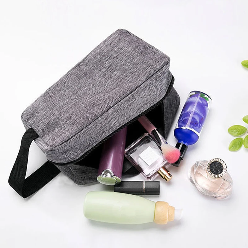 Durable Oxford Makeup Storage Pouch Waterproof Hand‑held Travel Toiletry Bag Multi‑pocket Cosmetic Organizer For Trip image 2