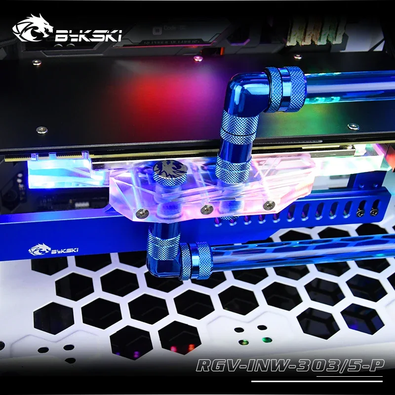 BYKSKI-Solución de canal de agua con placa acrílica, uso para chasis IN WIN 303/305 para CPU GPU Block/3PIN RGB/combo DDC