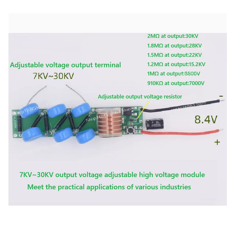 30KV~7KV Adjustable Output High Voltage Module High Voltage Coil Boost Module Discharge Module 203-42