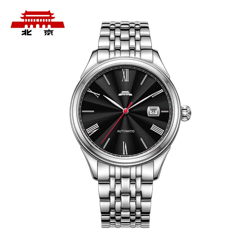 

Пекинские часы, официальные оригинальные автоматические механические часы, классические мужские часы с календарем Хунру, глубокий повседневный подарок