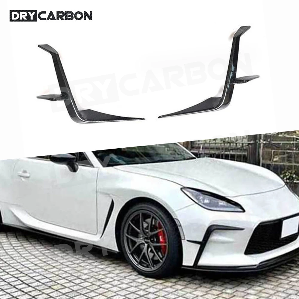 المصد الأمامي من ألياف الكربون Canards الكسوة لتويوتا GR86 2022-2023 سباق السيارات الجبهة الخائن زعنفة تنفيس الهواء طقم الجسم اكسسوارات