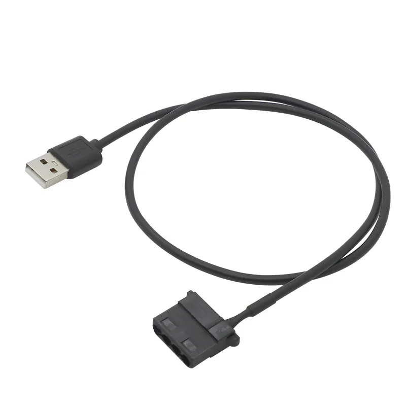 Connecteur USB vers Molex pour ventilateur de refroidissement d'ordinateur, 4 broches, câble adaptateur, 1 pièce