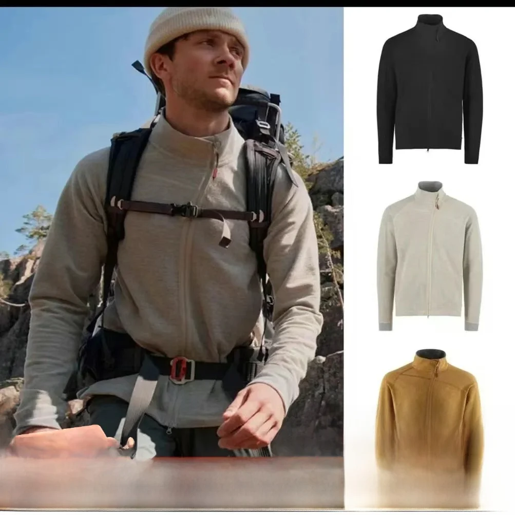 

New Autumn Outdoor Men's Casual Sports Jaet with Oblique Zipper Design Stand Fit Polyester Fabric Breathable Long Sve