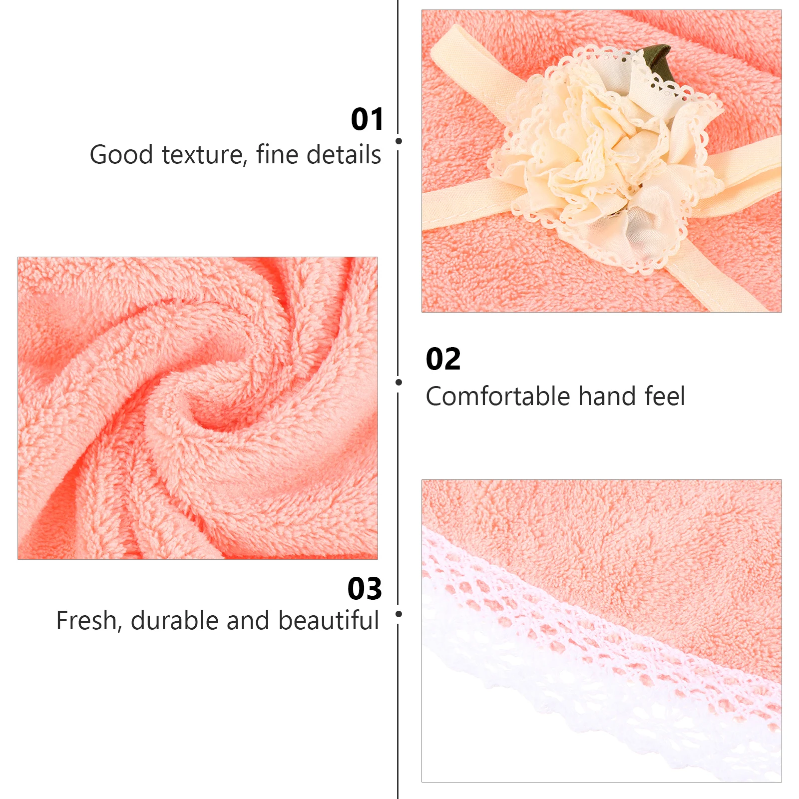 

1pc Round Coral Fleece Hand Towels Quick Drying Absorbent Bath Kitchen Toddler Coastal Washable Long Use Soft Non Scratch