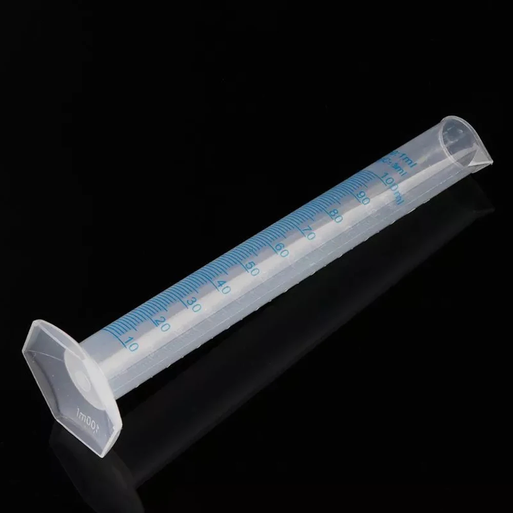 Escarts de mesure gradués transparents en plastique, tube gradué, 10 ml, 25 ml, 50 ml, 100 ml, 250 ml, 500ml