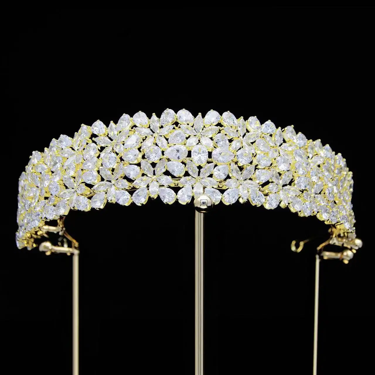 Zirkonia Bruids Tiara Kroon Voor Bruiloft Hoofdtooi Luxe Koningin Kronen Voor Bruid 15 Jaar Bruiloft Haar Sieraden Accessoires