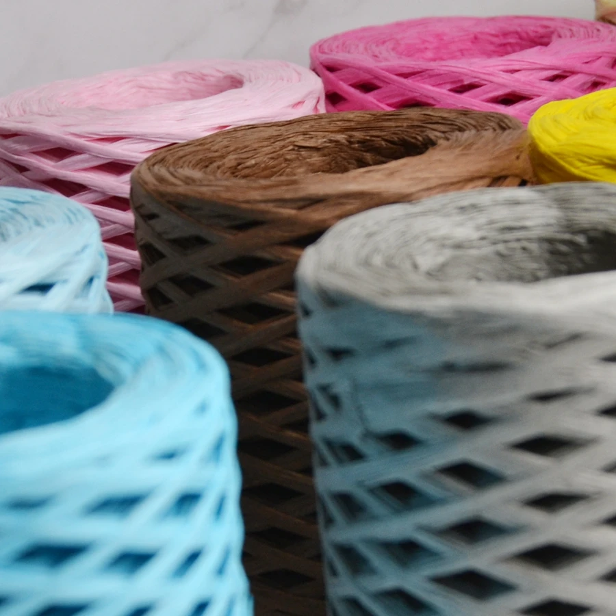 200M Raffia Paper Straw Rope Environmentally Friendly Yarn Handmade Knitting Packaging Belt Rope Crocheting Summer Hat Bags