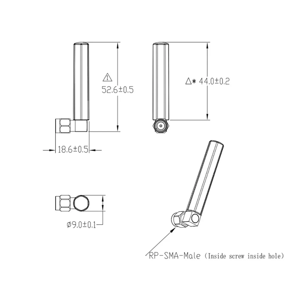 Antena WIFI Tri-Band 2.4G 5G 6G Wszechkierunkowa Antena do Komputera Stacjonarnego, Kamery IP, Routera WIFI6E MINI, Antena Klejona RP-SMA Męski — zdjęcie produktu 3