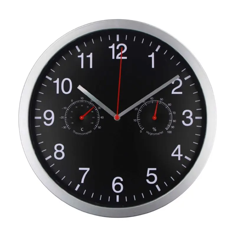 25.4cm No-Ticking Home Art Decors Wall Watch Metal Wall Clocks 2 Colors Choose