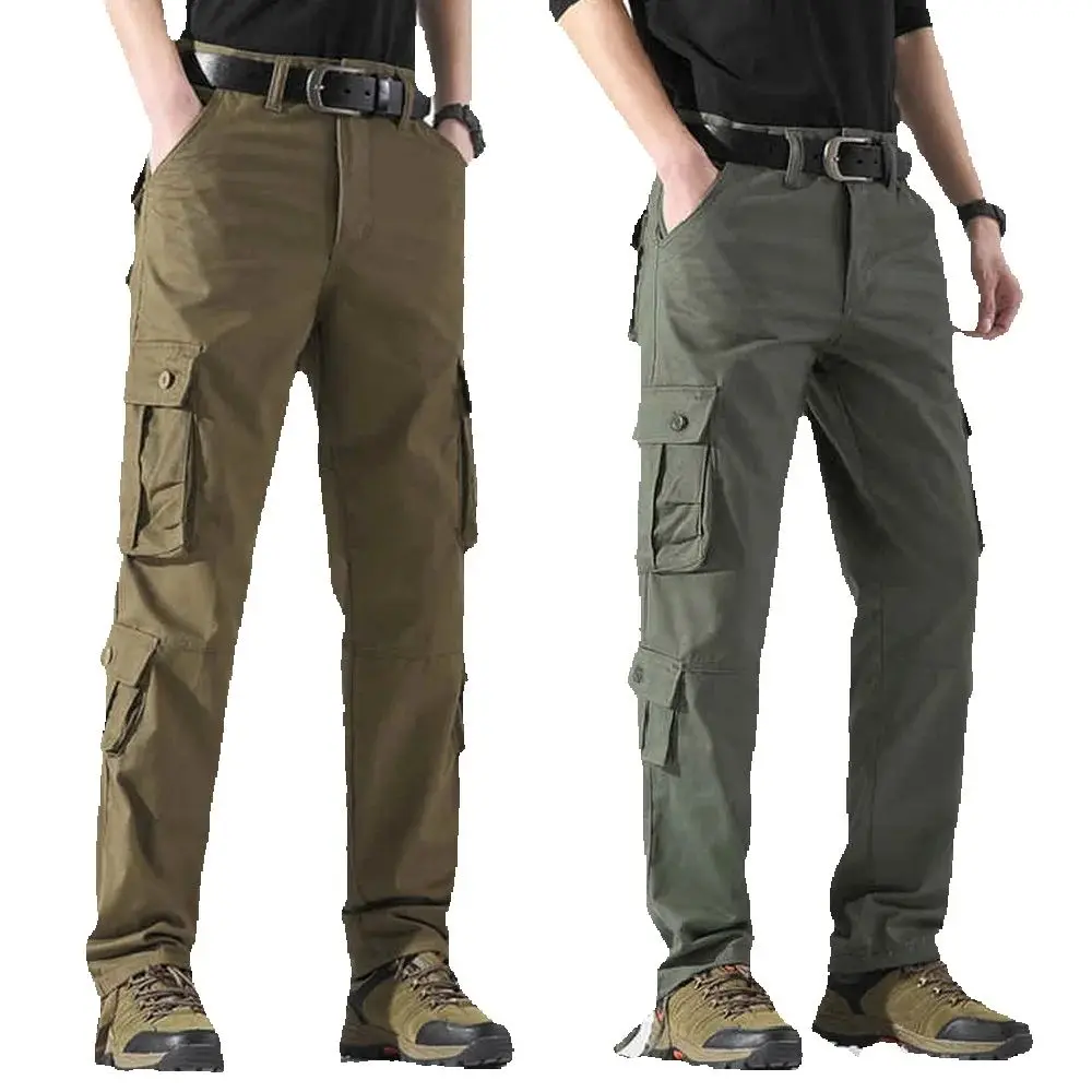 

Men's plus Size Cargo Pants Straight Leg Sports Outdoor Casual Multiple Pockets Loose Work Pants