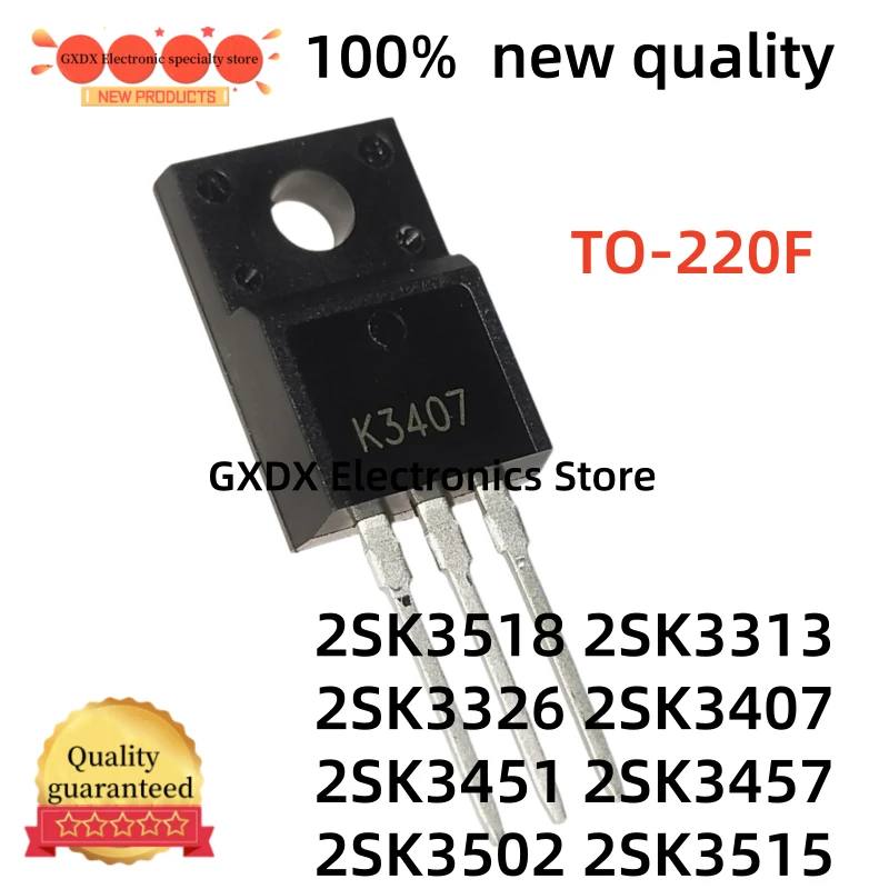 10-20Uds 100% new 2SK3518 K3518 2SK3313 K3313 2SK3326 K3326 2SK3407 TO220F K3407 2SK3451 K3451 2SK3457 K3457 2SK3502 2SK3515