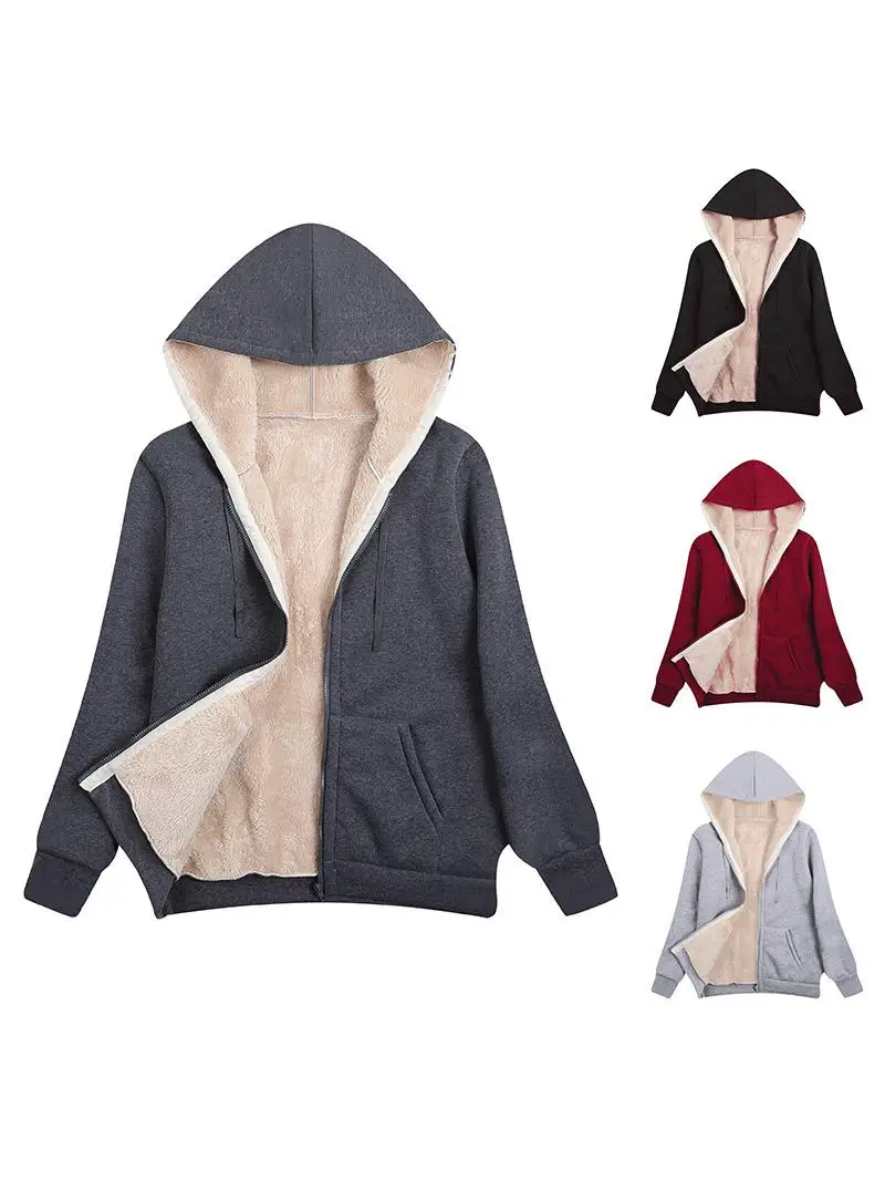 

Модная женская толстовка больших размеров на флисовой подкладке, весенне-осеннее мягкое плюшевое пальто оверсайз, повседневный удобный топ для женщин