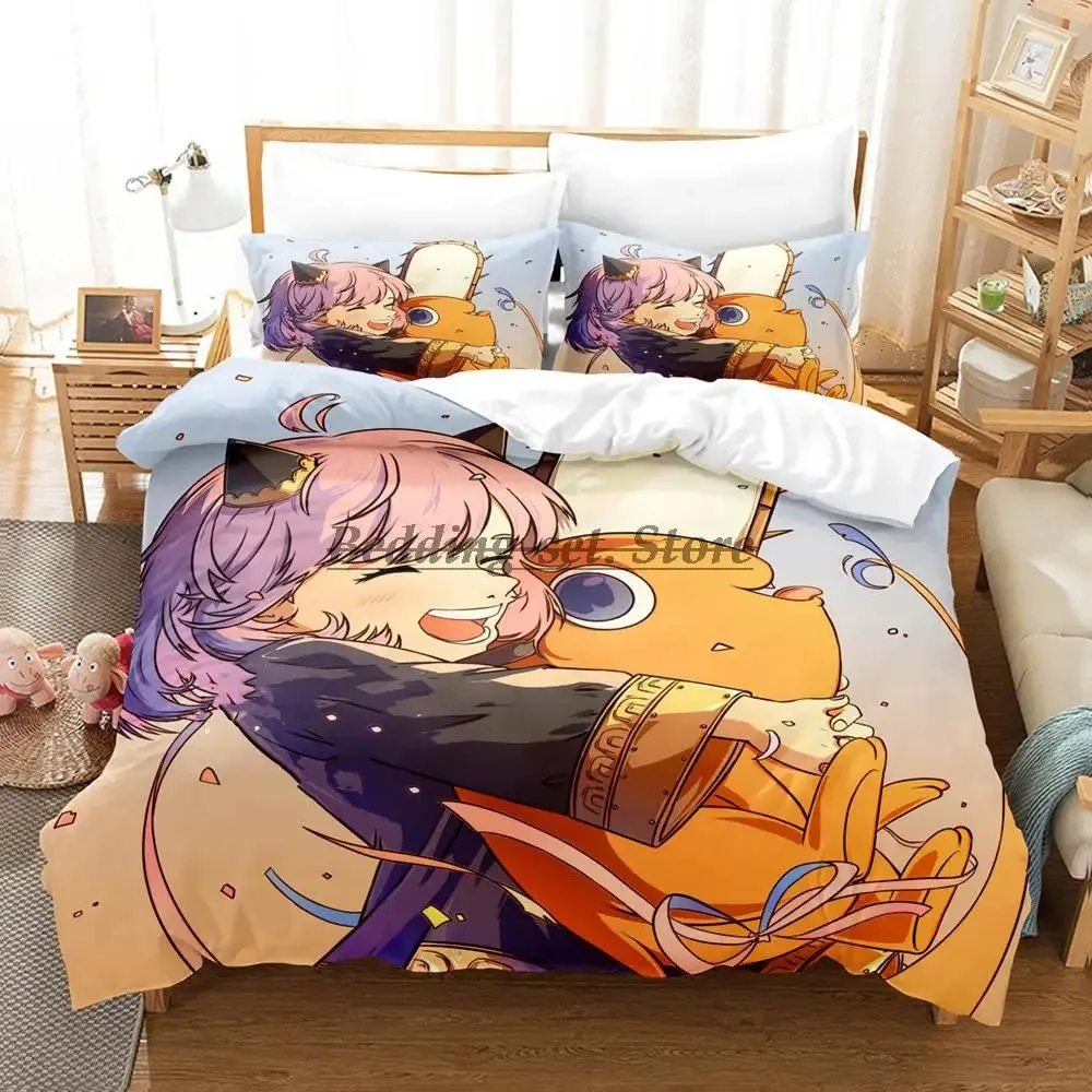 2023 Chainsaw Man Pochita Bedding Set Single Twin Full Queen King Size Bed Set Aldult Kid Bedroom Duvetcover Sets SPY×FAMILY