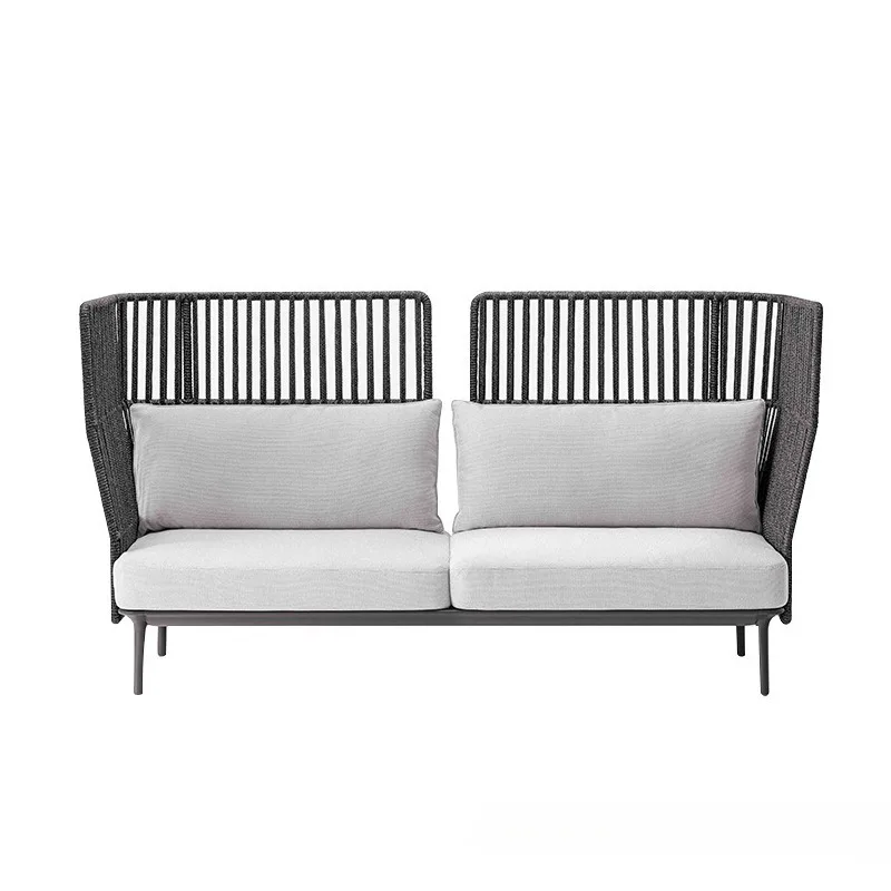 Outdoor sofa garden courtyard villa high-end rope-woven sofa combination model room soft decoration hotel engineering furniture