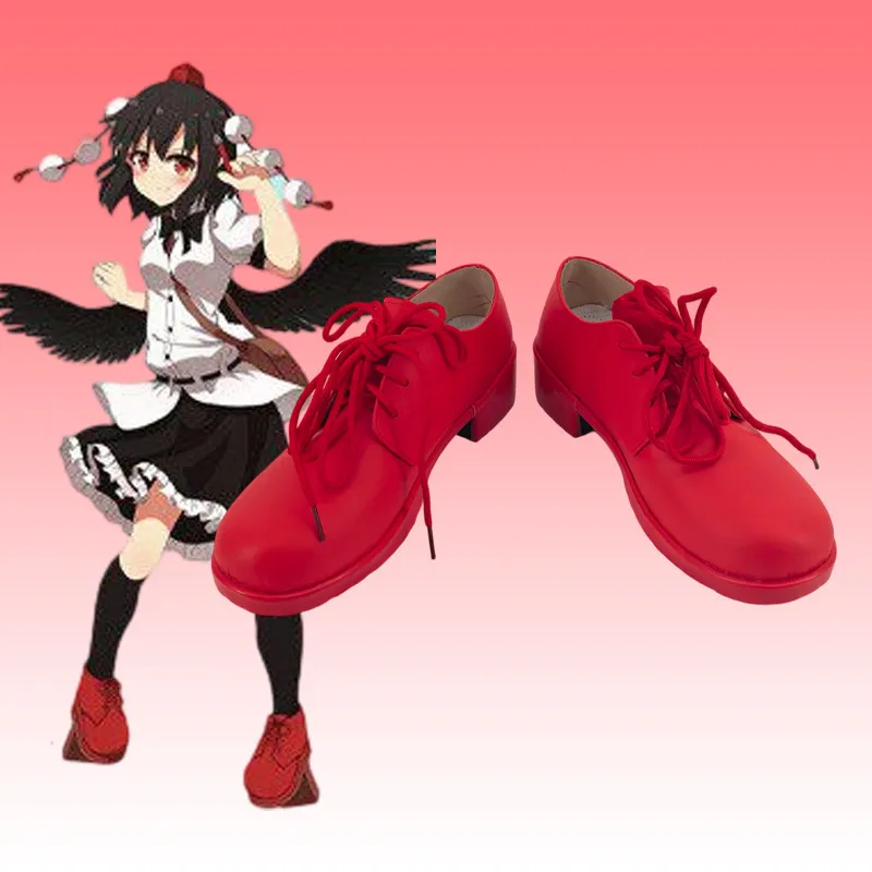 Touhou Project Shameimaru Aya Cosplay Shoes Red Shoes Carnival Party Halloween Handmade Faux Leather Shoes