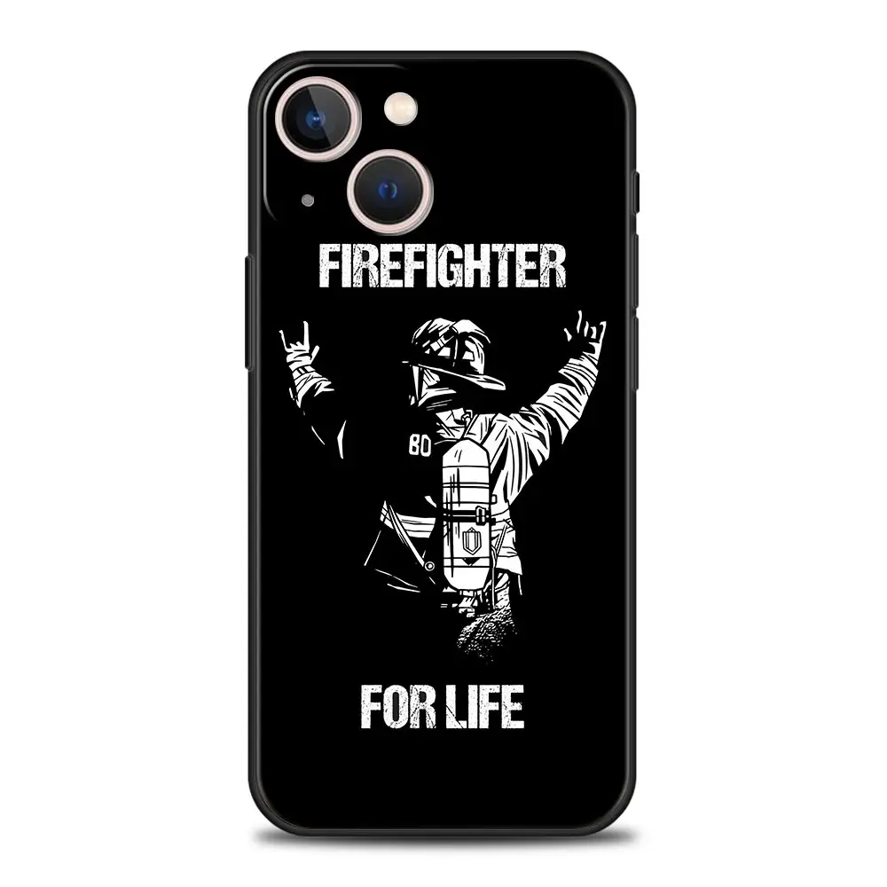 Firefighter Heroes Fireman Luxury Protection Soft Phone Case For iPhone 13 15 14 12 11 Pro MAX XR X SE XS 7 8 Plus Full Cover