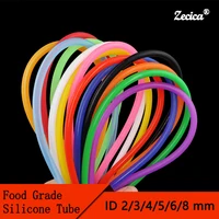 Tubo de silicona ID 2/3/4/5/6/8mm, manguera de goma colorida, tubo de alta temperatura no tóxico de calidad alimentaria, conector de agua blanda, tubo de bebida