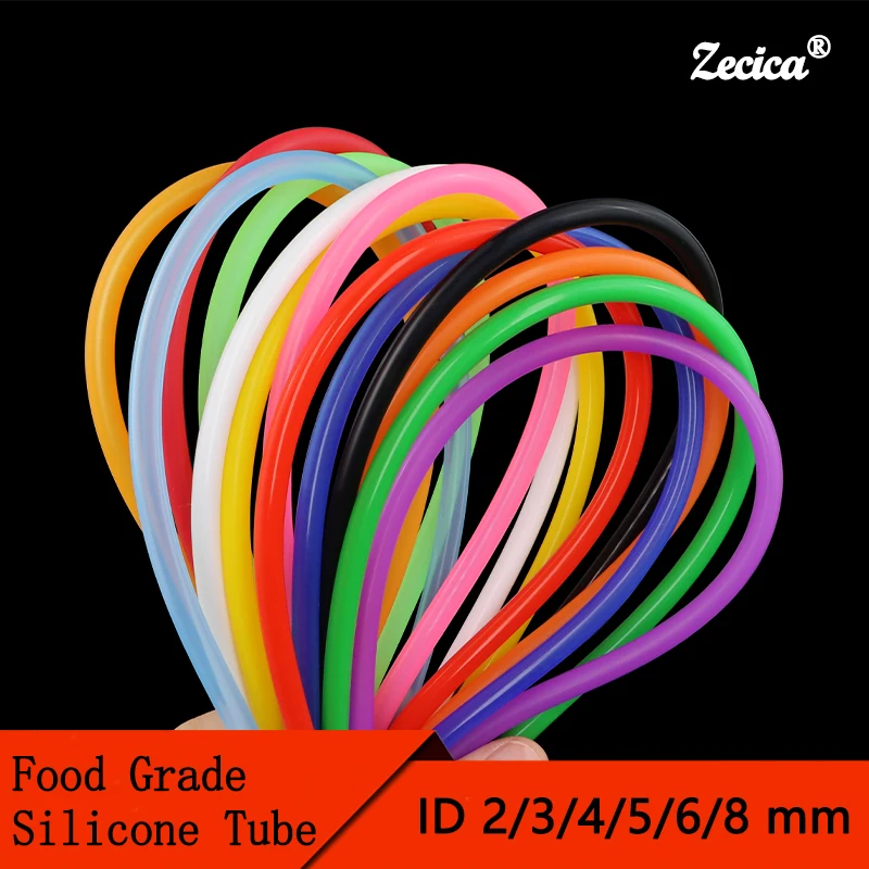 ID 2/3/4/5/6/8 mm Silicone Tube Colorful Rubber Hose High Temperature Nontoxic Food Grade Tubing Soft Water Connector Drink Pipe