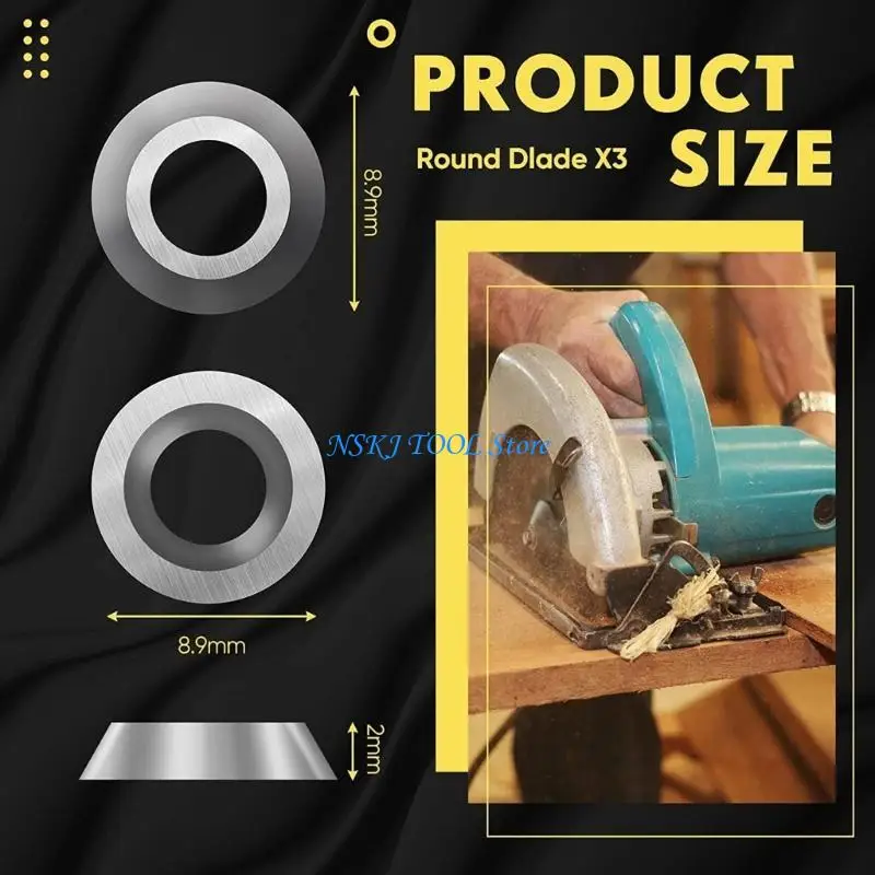 

L8RC 12PCS Insert Cutters Woodworking Helical Planer Cutter Head Lathe Tools 8.9mm 12mm 11mm 30x10mm