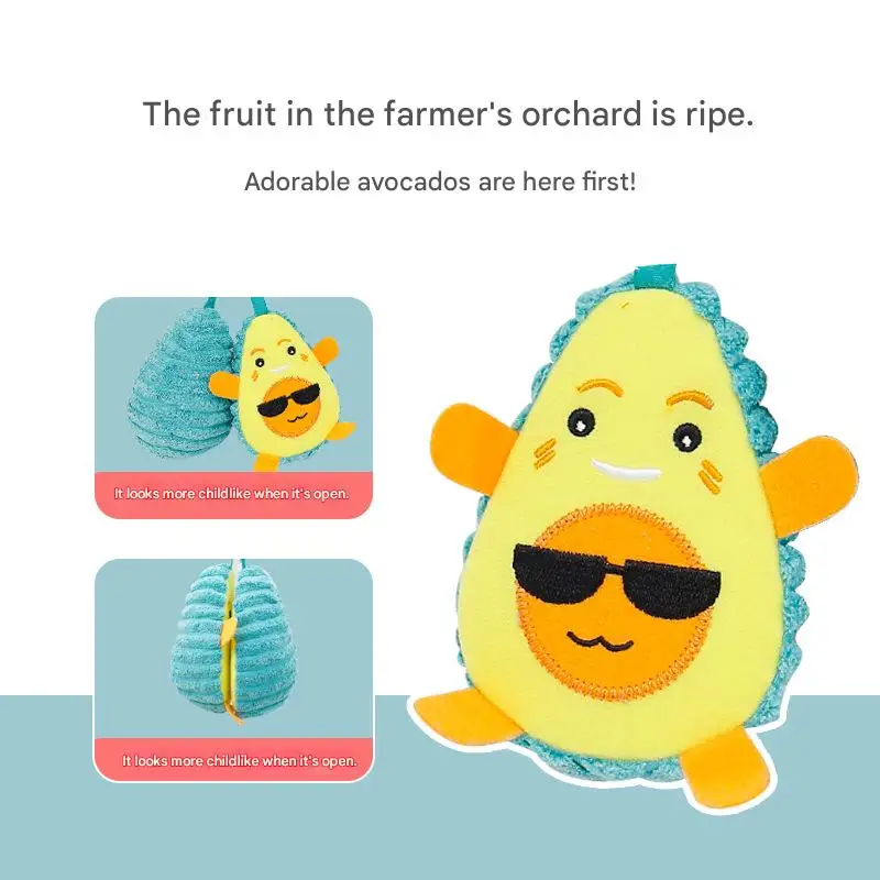 신생아 아기 플러시 유모차 장난감 아기 딸랑이 모빌 만화 아보카도 벨 장난감 교육용 아기 장난감 0-12개월