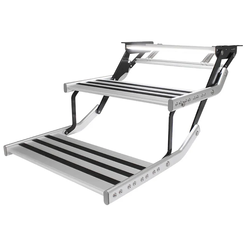 Accessories 528mm Motorhome Steps with Light Emitting Diode Manual Folding Double Ladder