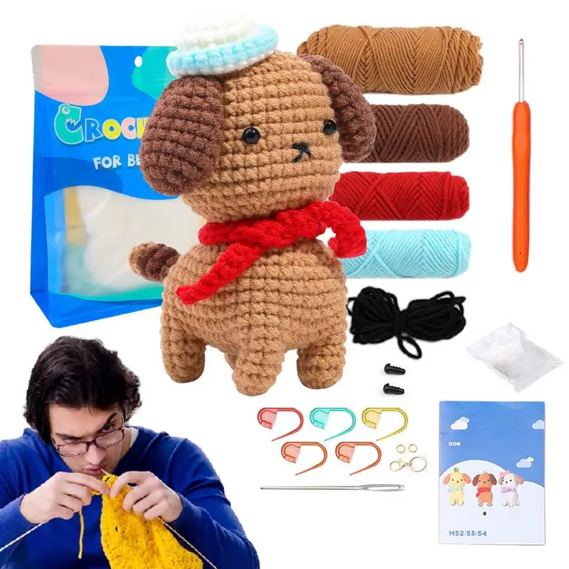 

Beginner Crochet Kit, Cute Puppy Crochet Kit, Crochet Starter Kit For Kids And Adults, Comes With Step-by-step Video Tutorial