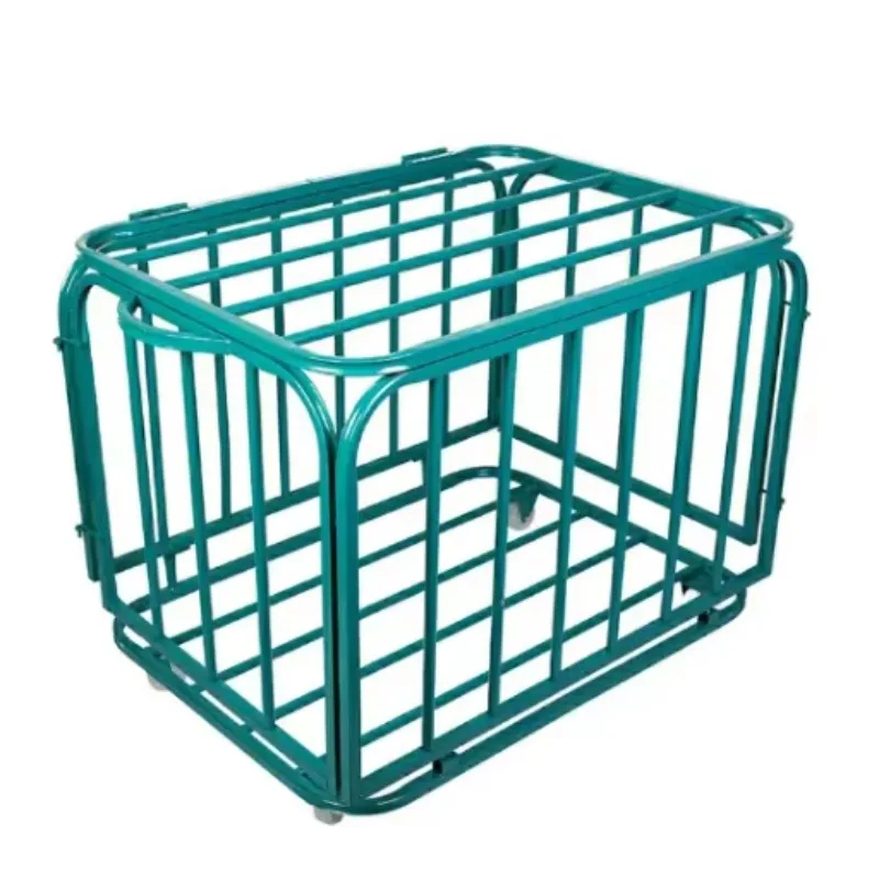 

Stainless Steel Portable Mobile Folding Cart Ball Frame Outdoor Sports Usage-Basketball Storage Basket Football Box Soccer Ball