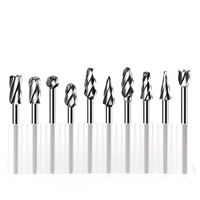 Carbide Rotary Burr Set 10pcs Single Groove Rotary Rasp File 3mm Shank 6mm Grinding Head Die Grinder Rotary Tool Wood Carving