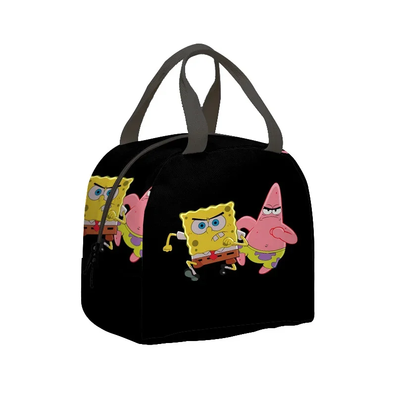 SpongeBob Lunch Bag Cartoon Men Women Insulated Bags Portable Large Capacity Student Tote Bento Pack Camping Picnic Package