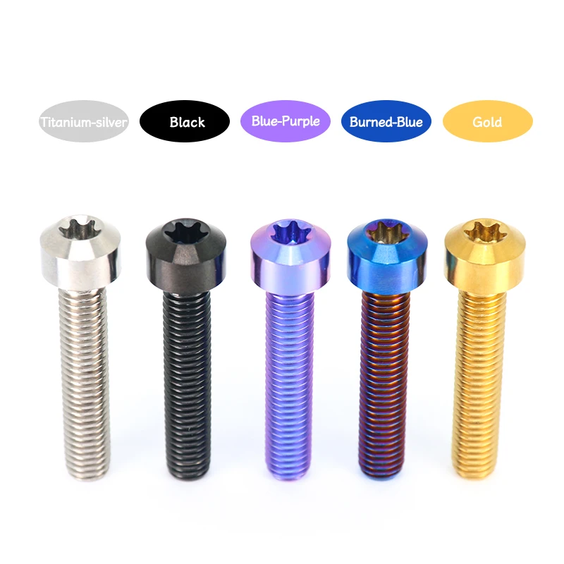 مسامير التيتانيوم M4M5M6M8M10 GR5 مسامير فرامل رأس الدراجة النارية مسامير معدلة