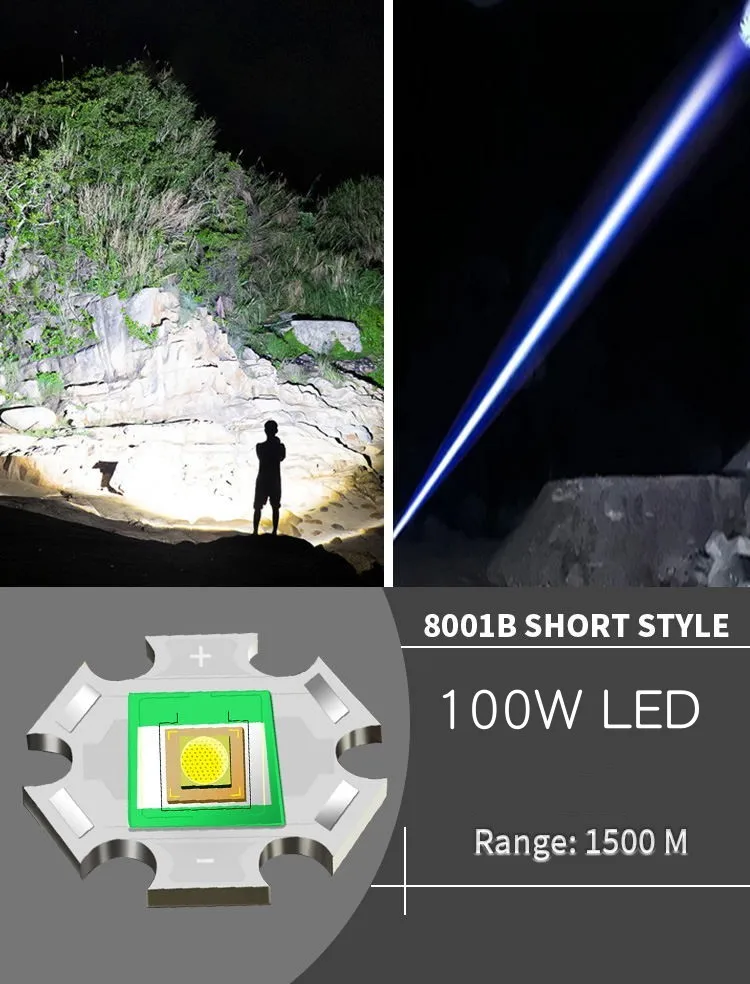 1000W Strong Light XHP360 LED Flashlight  Rechargeable 1000000LM High Power  Spotlight Lamp Long Range Torch Emergency Lantern